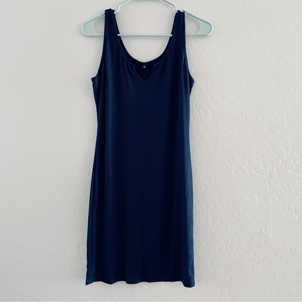 Women’s Ribbed Navy Blue Tank Dress Size Medium